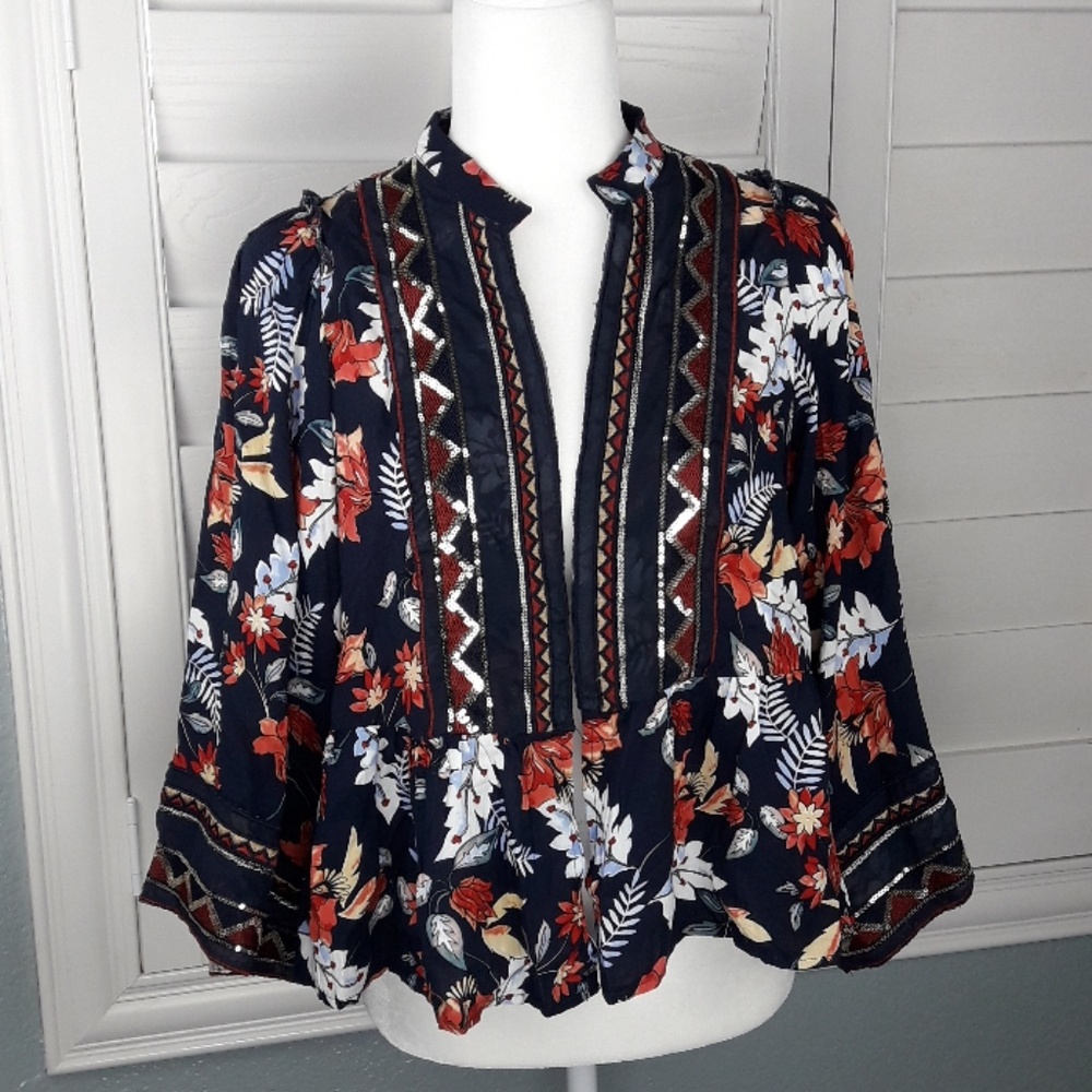Jaase Open Front Sequin Cardigan